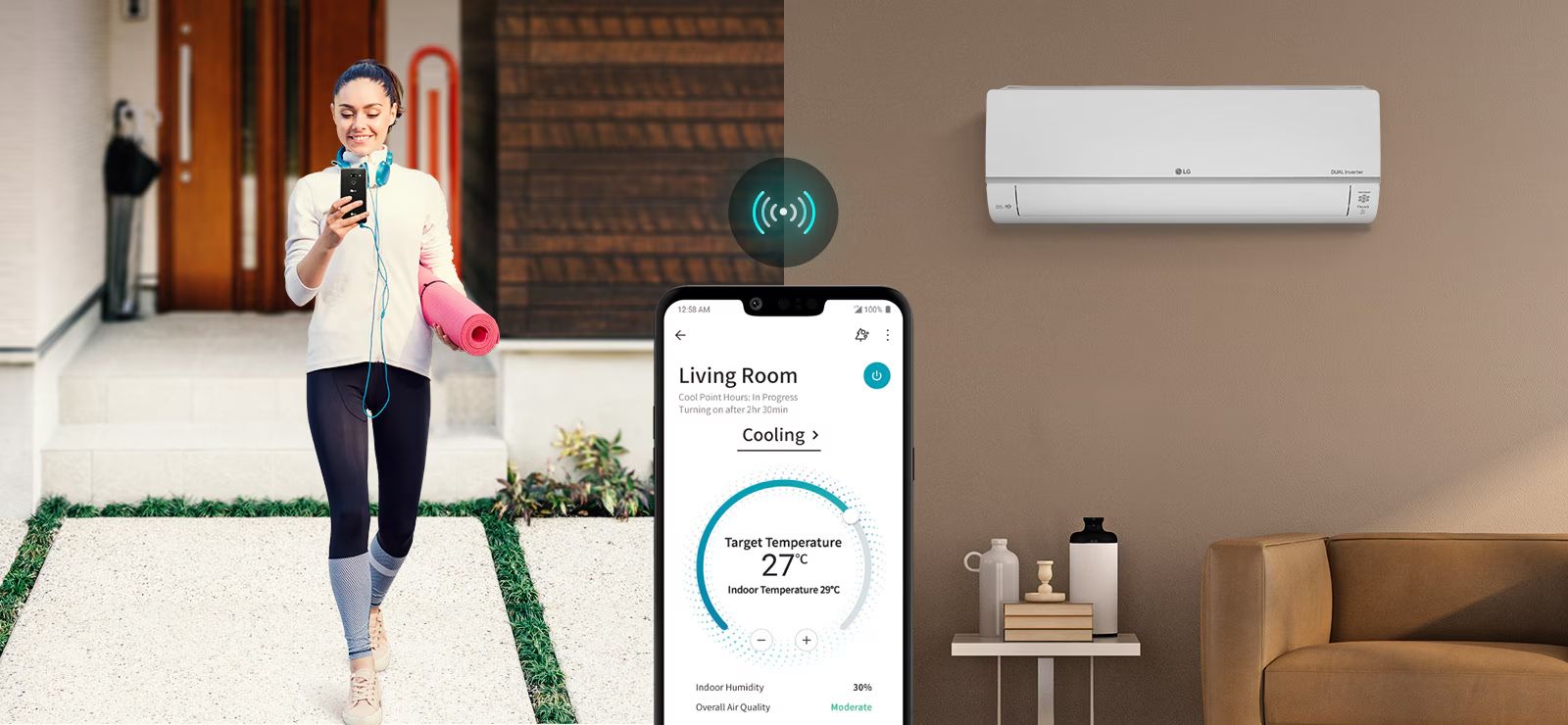 LG THINQ kết nối từ điện thoại với điều hòa